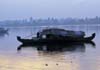 Boat anchored in the lake- A morning view